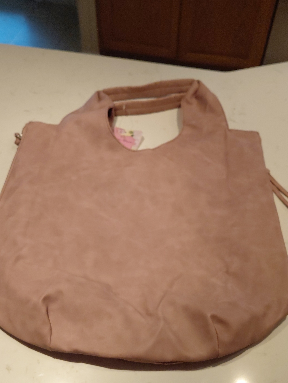Jessica Simpson Blush Pink Suede-Look Shoulder Bag